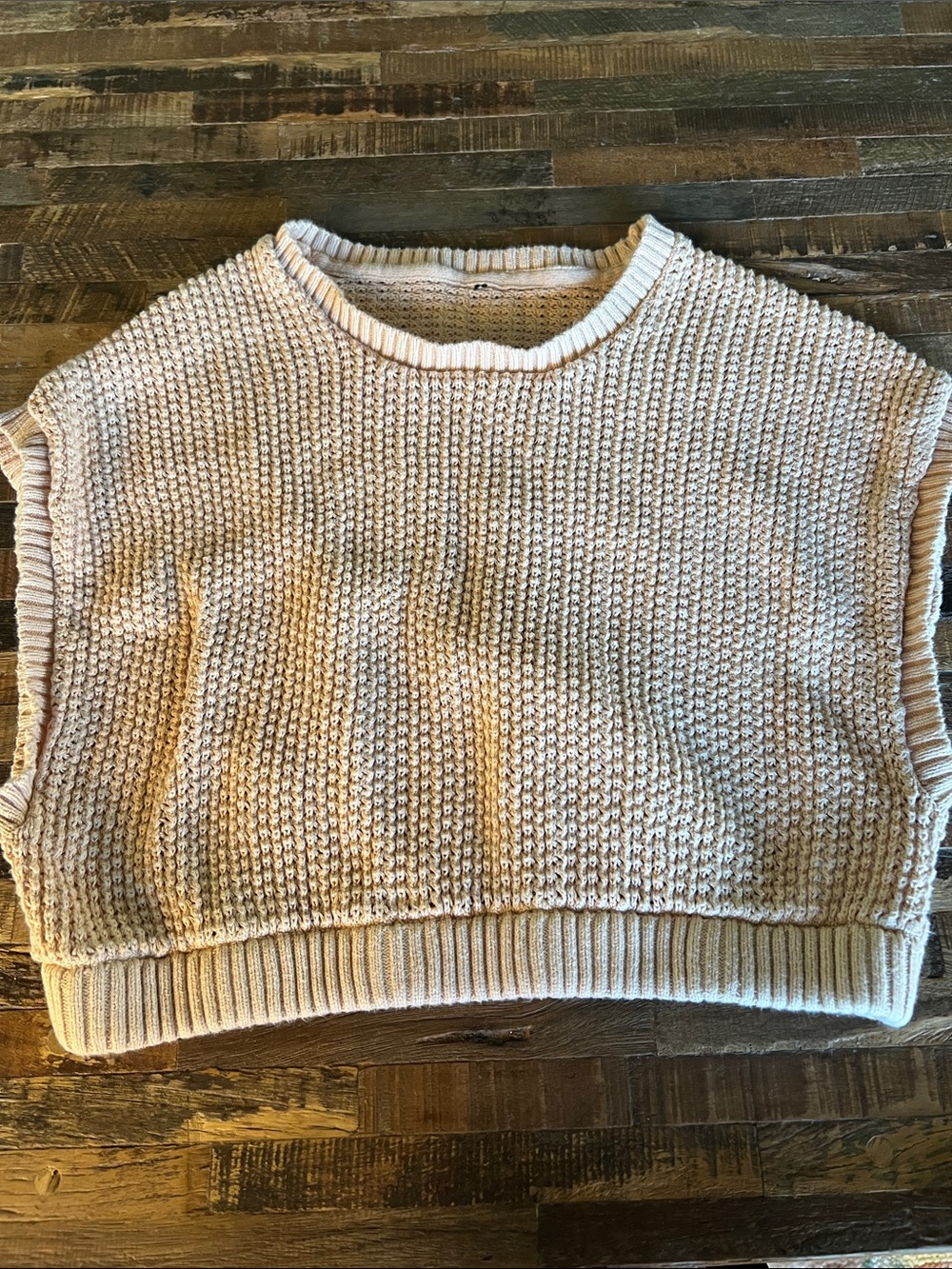 Volcom Cream Knit Sleeveless Crew Sweater Vest